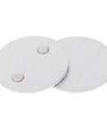 Hella Secure Magnetic Base For Smoke Detectors Drill Free Mounting Pads in silver, 70mm round, rust-resistant galvanized steel.