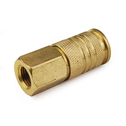 1/4 Inch 6 Ball Brass Female Universal Coupler Contractor Pack 10 Piece Set Built Tough With Solid Brass Construction Nitrile Seals