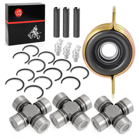 Front and Rear Propeller Shaft Bearing Carrier and Heavy Duty U Joint Kit for Ranger and RZR 570 900 1000 Series