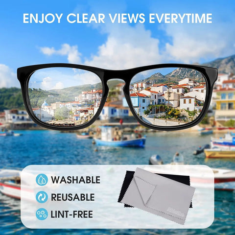 Amazon 18-pack microfiber cleaning cloths for glasses, lenses, and screens; washable, reusable, lint-free