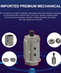 No-Nonsense Heavy-Duty Mini Air Die Grinder Kit showing high-grade steel components, including rotor and cylinder assembly.