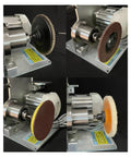 Rugged All Steel Belt Sander And Rock Polisher Gen Two Build With Quiet Brushless Motor Variable Speed Control Plus Forward Reverse Toggle for polishing discs.