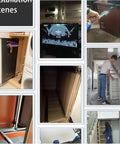 Installation scenes showcasing One Pair Heavy Duty Drawer Slides Ball Bearing Full Extension Cabinet Rails in various cabinet setups.