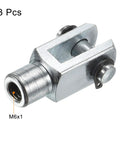 3 pcs M6x1 Air Cylinder Rod Clevis End 3 Pack Female Thread Y Connector 33mm Length silver low carbon steel