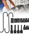 Sorandy 16 Piece Impact Brake Caliper Socket Set For German Cars With Storage Case Master Tool Kit Includes Pentagonal Hexagonal 7 Tooth Drives To Remove Stripped Bolts Fast And Save Your Day On Auto Repair Jobs, 16pc impact sockets