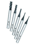Speed Tiger micrograin carbide square-end mill set, 3/8-in shank, 4-flute, 5 pieces
