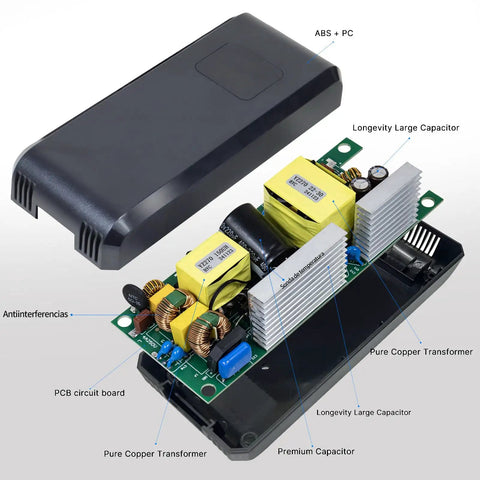Fast 58.8V 4A Battery Charger For 48V 52V 14S Lithium Battery Packs With LED Display Real Time Voltage Monitoring Smart Shut Off Double Layer Safety Protections Built In Cooling Fan And Anti Interference Ring Juice Up Your E Bikes And Scooters