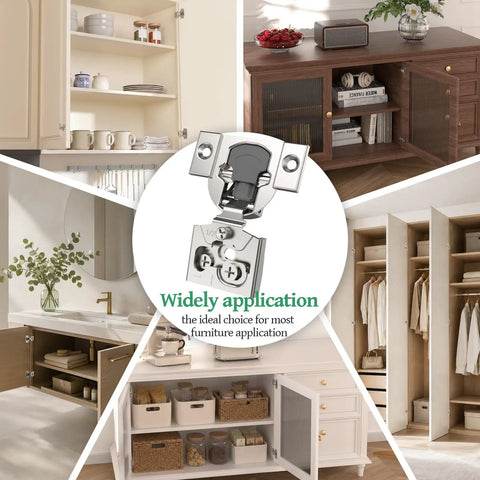 Soft Close Concealed Cabinet Hinges Half Inch Overlay, 30 Pack 15 Pairs, used in kitchen and bathroom cabinets