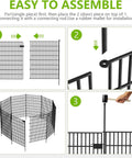 Assembly instructions for No Dig Garden Fence Kit With Gate, 10 Metal Panels, 32 Inch High, 24.2 Feet Long, Rustproof Outdoor Fence For Pets.