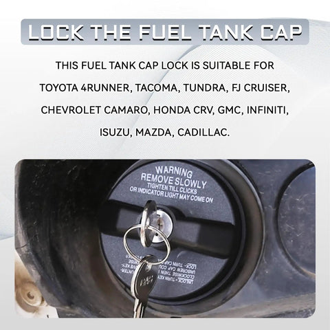 Lockin Gas Cap With Key Replacement For Toyota Tacoma 4Runner Tundra Honda CRV Chevy Silverado GMC Buick Cadillac