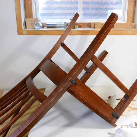 Wooden chair repaired using ✝️ 8 Sets 4 Inch Stainless Steel Flat Plate Straight Bracket Flat Metal Brace Bracket, 100mm Metal Brackets Mending Repair Plate Brace with Screws for Wood Straight Brace (Black) designed for smooth motion and stable alignment in automation and