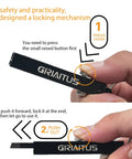 Demonstrating locking mechanism on Pocket Knife 2 In 1 EDC Keychain Tweezers Multitool Box Cutter Retractable Utility Knife Portable.