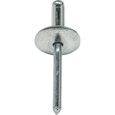 Beefy Large Flange Pop Rivets Three Sixteenth Inch By One Quarter Inch Aluminum Body Steel Mandrel Fifty Pack Heavy Duty Dome Head