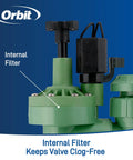 Automatic Anti Siphon Sprinkler Valve With Flow Control For Lawn And Garden Irrigation No Backflow Drama Fits Three Quarter Inch Female Pipe Thread Backflow Prevention with internal filter.