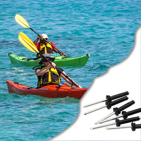 Aluminum Alloy Long Grip Tri Grip Rivets For Kayak Builds And Boats Marine Grade Tri Fold Bulb Mounting Rivets Blind Assortment Kit for kayak rigging