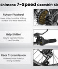 Shimano 7-speed gearshift kit for Fat Tire Kids Mountain Bike With 20X4 Inch Fat Tires Dual Disc Brakes Front Suspension 7 Speed