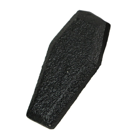 Gothic Black Cast Iron Coffin Drawer Pulls, 6-Piece Set, Each 2.5 Inches Long and 1.5 Inches High, durable matte finish
