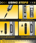 Instructions for Cordless 57 In 1 Magnetic Precision Screwdriver Set with adjustable torque and LED light features.