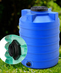 Close-up of Three Quarters Inch PVC Bulkhead Fitting With Four Millimeter Silicone Seal Gasket on a blue tank