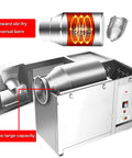 Heavy Duty Commercial Bean And Nut Roaster Machine For Home Or Cafe Use, Electric Chestnut Roasting Equipment, Stainless Steel Industrial Grade, 220V 6500W Power, Even Heat, Adjustable 0-300C, Easy To Operate Roasting Oven
