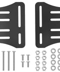 Rock Solid Bed Frame Brackets 2 Pcs Heavy Steel Headboard Footboard Connectors For Wood Furniture Quick Hookup Matte Black Hardware with screws and nuts.