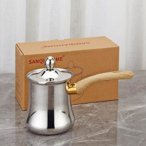 Turkish Coffee Pot Set 720ml 24oz Stainless Steel Briki Cezve For Turkish Greek Arabic Coffee Maker With Bakelite Handle