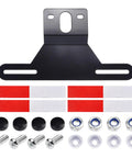 Heavy Duty Black Trailer License Plate Bracket Kit With Stainless Steel Frame For Boats, Trucks And RVs, mounting screws, caps, stickers