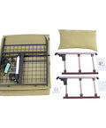 Sturdy Electric Lifting Bed Backrest With Adjustable Angle For Seniors And Patients components including remote, cushion, base, and instructions.