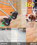 Rock Solid Five Inch Polyurethane Swivel Caster Wheels Set Of Four With M10 Threaded Stem rolls silently on wood and tile floors.
