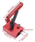 Beefed Up Adjustable Miter Track Stop For Table Saw And CNC Router Table Red Aluminum Alloy T Slot Fence Flip Stop with Measurements