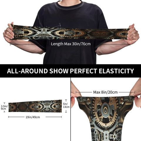 Ice Cold Sun Blocking Arm Sleeves Featuring Gear Art Ice Silk Cooling Covers For Cycling Golf Fishing And Gardening Rad UPF Shield For Summer Rides And Weekend Projects