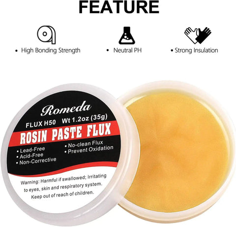 Two Jar Rosin Soldering Flux Paste For Lead Free Electronics Soldering And DIY Projects, Non Corrosive In Dry State