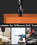 UBESTHS 1/4 in concrete drill bit set, 10 pcs with tungsten carbide tips; shown with hand drill and bench drill.