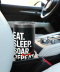 Glider Pilot Stainless Steel Insulated Tumbler Keeps Coffee Hot Or Ice Cold For Sailplane Fans in car cup holder