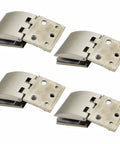 Heavy Duty Zinc Alloy Swivel Cabinet Hinges Set Of 4 For Glass Doors Wine Storage, showing four angled hinges for easy installation.