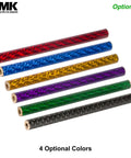 Six Piece 67mm Carbon Fiber Bumper Tube Link Rods For One Tenth RC Crawlers LCG in multiple colors, including purple.