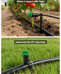 Easy Fit Adjustable Drip Irrigation Drippers Set Of 30 With 360 Degree Flow Control For 4 To 7 Millimeter Tubing installation in garden