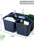 Portable Shower Caddy Organizer With Handle And Three Compartments Offers Zero Hassle Organization With Fast Draining Design Keeps Soaps And Shampoos Straight, 12.4x9x7.3 in, BPA-free.