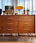 Dresser with 3 Inch Solid Brass Cabinet Pulls Round Bar Handles Brushed Gold 4 Pack Durable Drawer Pulls For Kitchen Cabinets And Furniture Upgrade With Sturdy Heavy Duty Construction And Smooth Operation