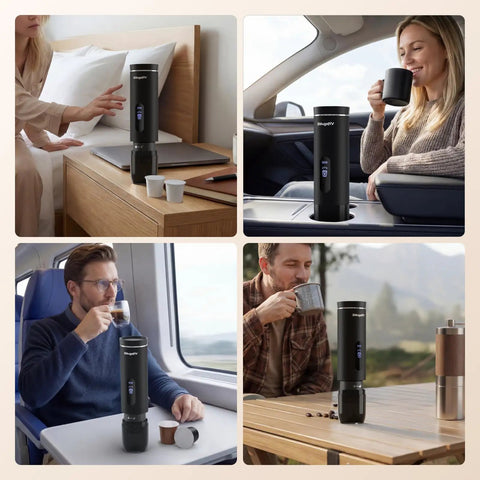 Portable Drip Coffee Maker On The Go 2 In 1 Compatible With K Cup And Ground Coffee Self Heating With LCD Display USB C