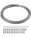 One Sixteenth Inch Stainless Steel Wire Cable 100 Feet Marine Grade Aircraft Cable Wire Rope 7x7 Strand Core With Aluminum Sleeves And Thimbles