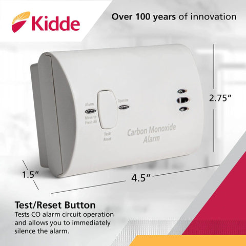 Battery Powered Carbon Monoxide Detector With LED Status, Test Reset Button, Low Battery Indicator, Portable CO Alarm