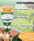 2 Pack Anti Siphon Valve Repair Kit components with nickel-plated cap, breaker bonnet, and valve piston for outside faucets.