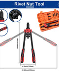 Beast 14 Inch Rivet Nut Tool Kit with 8 Mandrels and 500 Rivnuts displayed with heavy duty carrying case
