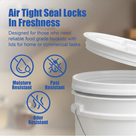 Top Shelf 5 Gallon Bucket Pack Of 6 With Secure Gamma Screw Lid Food Grade Bpa Free Hdpe Bulk Storage Containers For Pantry And Utility Work That Truly Saves Your Hide On Busy Days