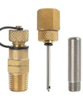 Brass Gauge Adapter With One Quarter BSP Female Fitting And Stainless Steel Probe Two And Half Inch Overall Length Kit
