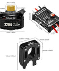 2204 2400KV Brushless Outrunner Motor With Transmission And 30A ESC Upgrade for SCX24 Crawler showing motor and ESC dimensions.