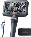 Dual Lens Articulating Borescope Endoscope With Light 5 Foot Reach 1080P HD Camera With Split Screen View And IPS Display Perfect For Auto Repair And Plumbing Inspections Easy To Use In Tight Spaces handheld scope with cable and case