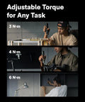 Electric Screwdriver Workhorse With Smart Display, Six Torque Settings From 0.5 To 6 Nm, used on various projects