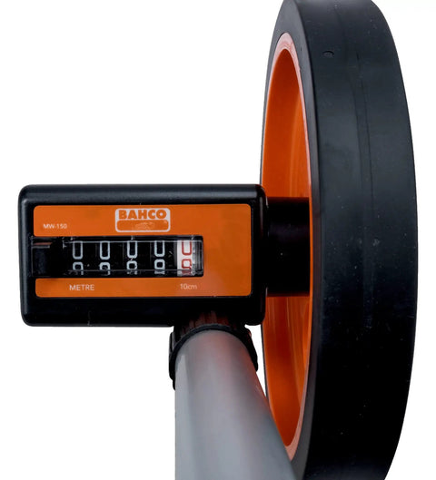 Pro Spec Surveyor Measuring Wheel With Rugged 150 Millimeter Drum showing distance counter for precise measurement in landscaping